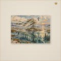 The Crane Above the Sleeping Estuary — mockup grand format 70 × 50 cm