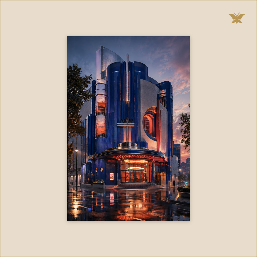 The Cobalt Cinema on Meridian Avenue — petit format 60 × 90 cm