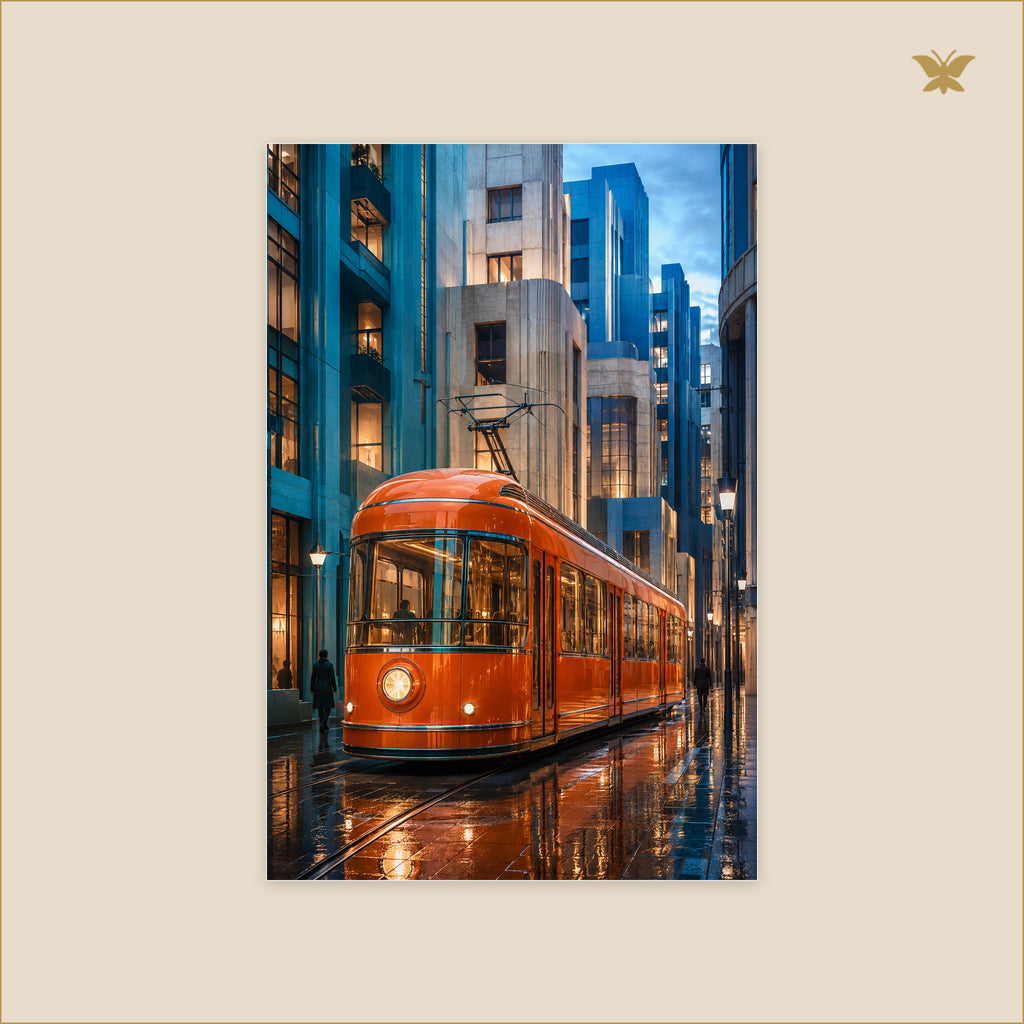 The Persimmon Tram at Seven Fifteen — petit format 60 × 90 cm