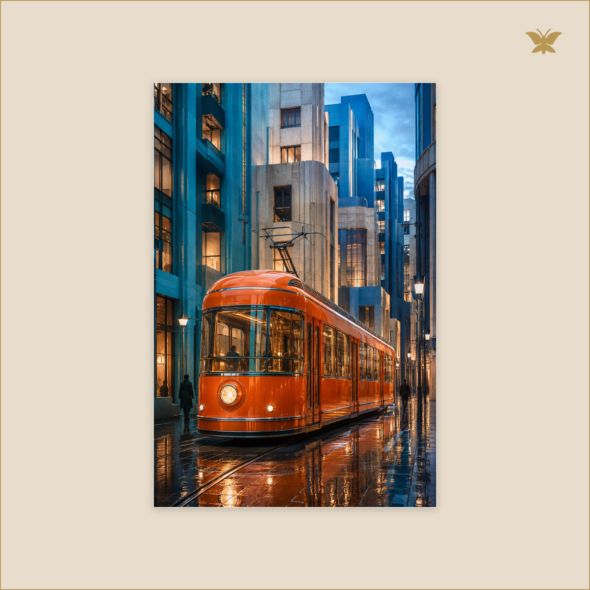 The Persimmon Tram at Seven Fifteen — petit format 60 × 90 cm