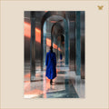 The Woman in the Chrome Passage — grand format 70 × 100 cm