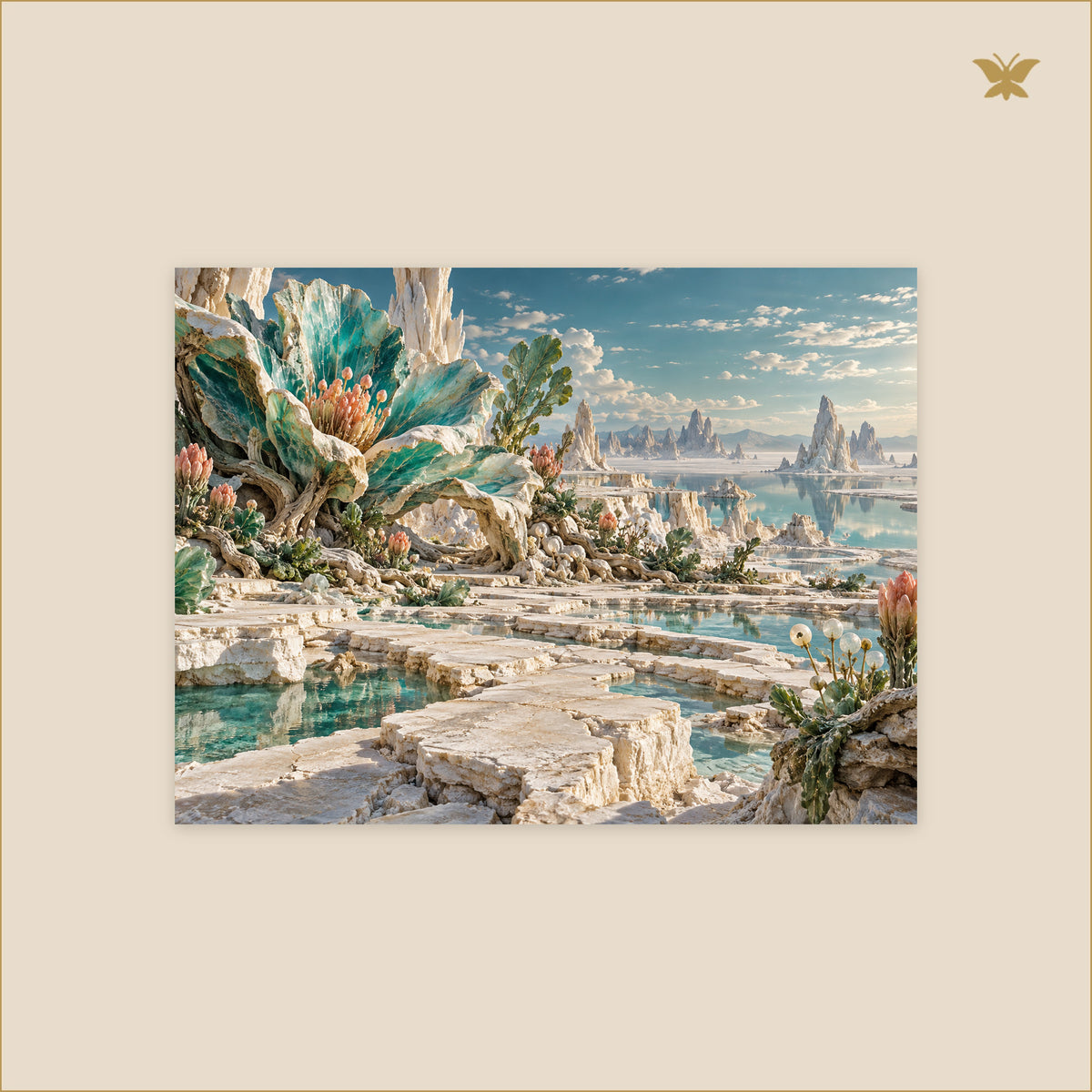 The Calcite Garden at First Tide — petit format 40 × 30 cm