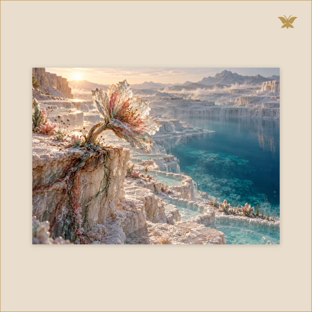 The Last Crystal Flower Before the Depths — grand format 70 × 50 cm