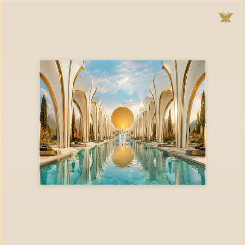 The Avenue of Golden Arches — tableau aluminium, mockup petit format