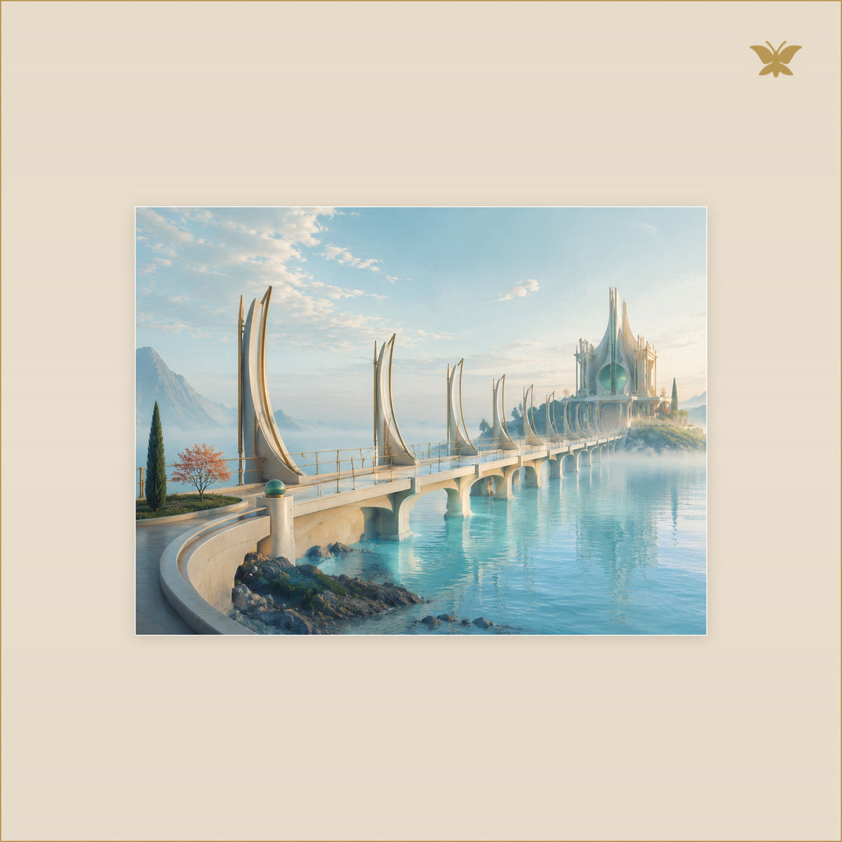 The Ivory Causeway — tableau aluminium, mockup petit format