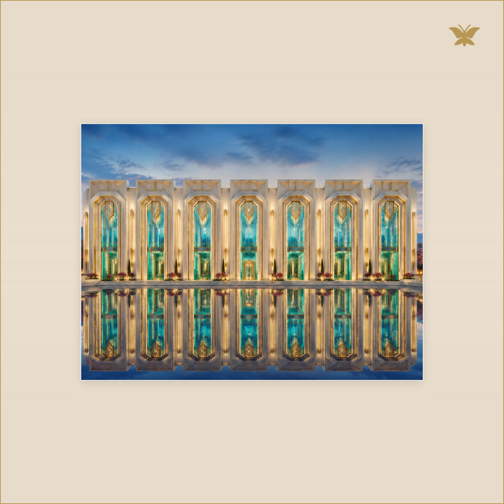 Palace of Lucent Reflections — tableau aluminium, mockup petit format