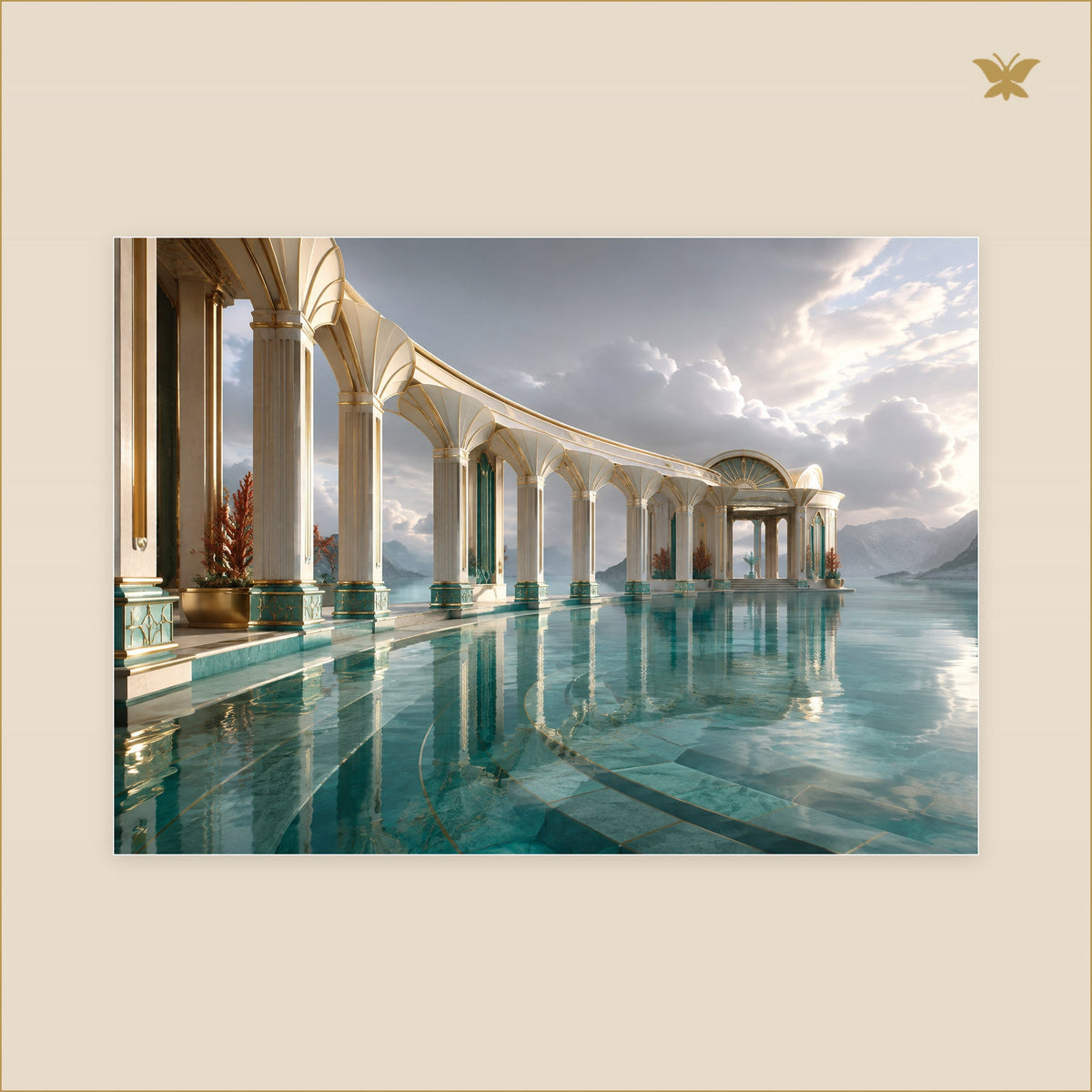 The Sunken Colonnade — tableau aluminium, mockup grand format