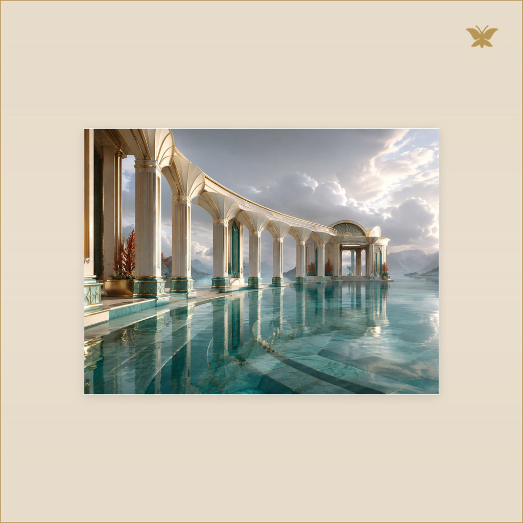 The Sunken Colonnade — tableau aluminium, mockup petit format