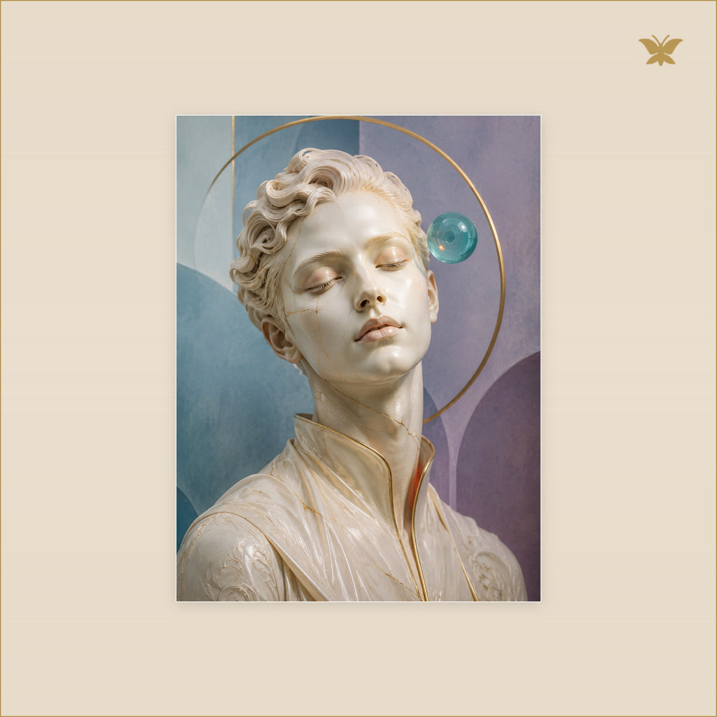 The Porcelain Dreamer — tableau aluminium, mockup petit format