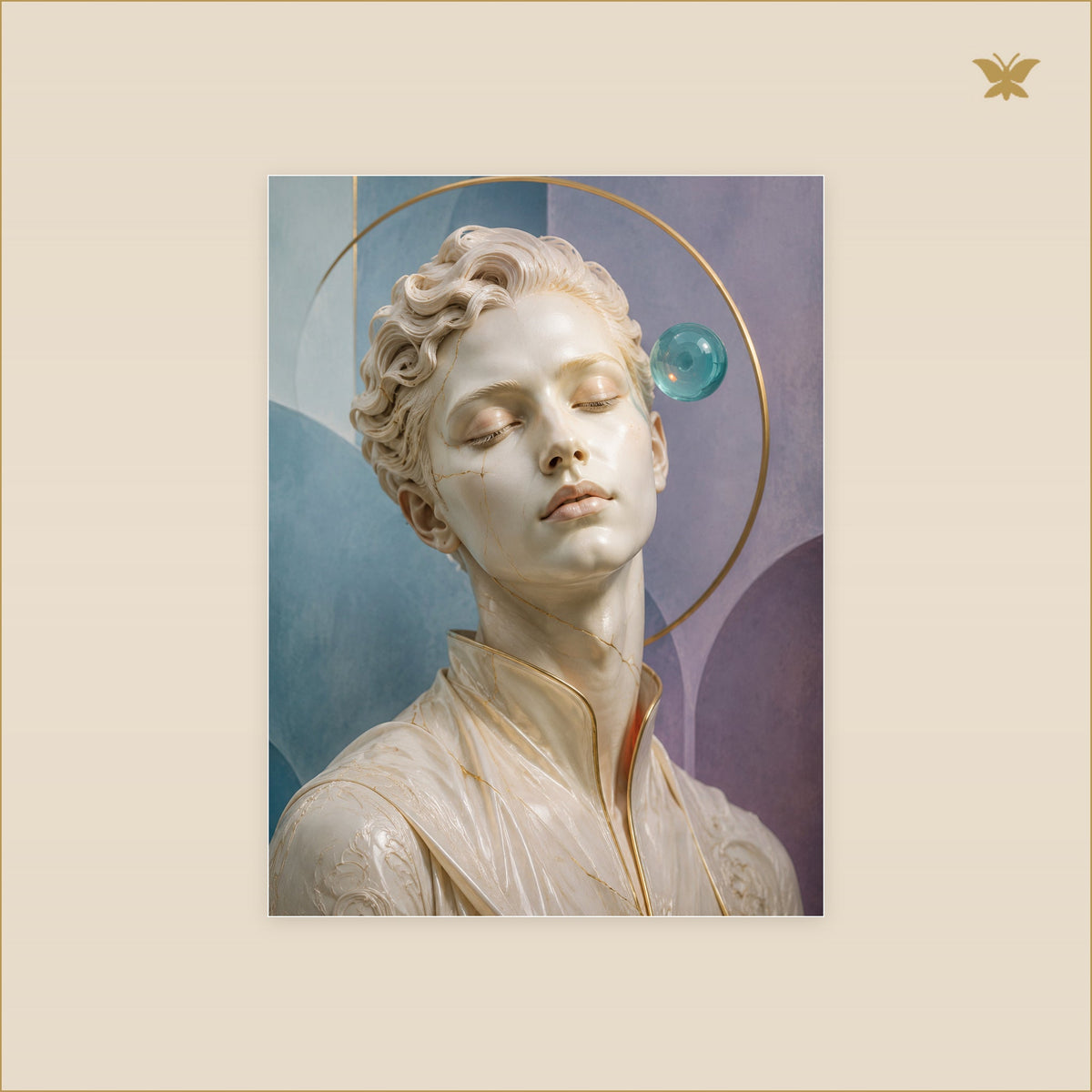 The Porcelain Dreamer — tableau aluminium, mockup petit format