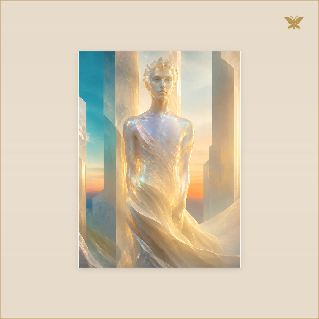 The Stranger Made of Dawn — tableau aluminium, mockup petit format