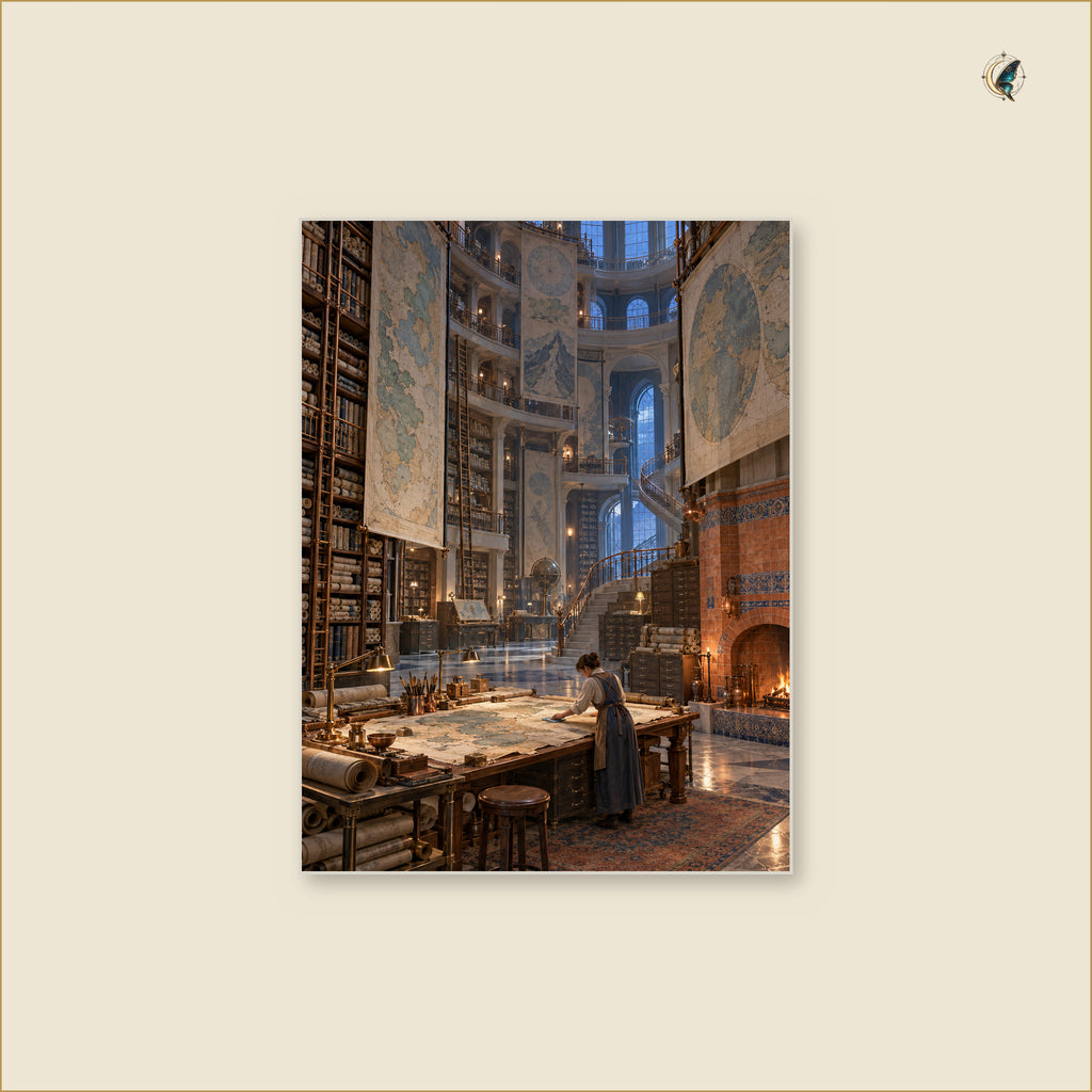 The Archivist of the Hearth Maps — tableau aluminium vertical Petit 30 × 40 cm