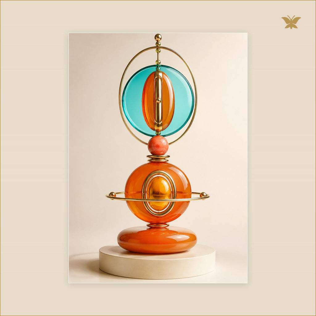 The Topaz Oracle — tableau aluminium, mockup grand format