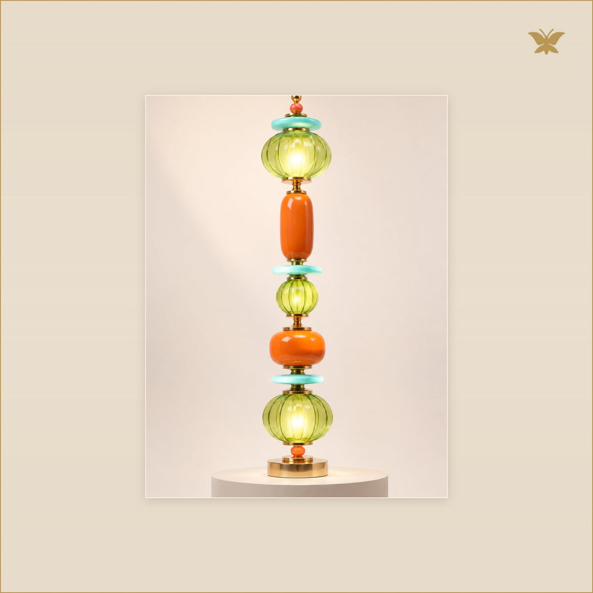 The Wasabi Lantern Totem — tableau aluminium, mockup petit format