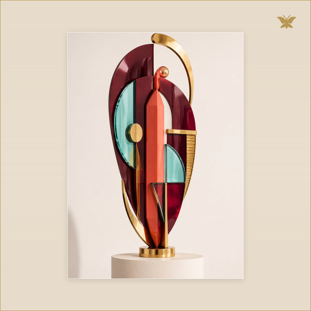 The Cassis Mask of Noon — tableau aluminium, mockup grand format