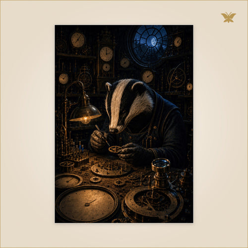 The Badger Clockmaker — grand format 70 × 100 cm
