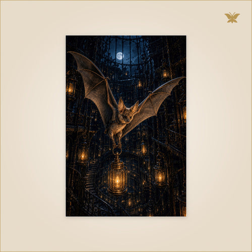 The Bat Lantern Keeper — petit format 60 × 90 cm