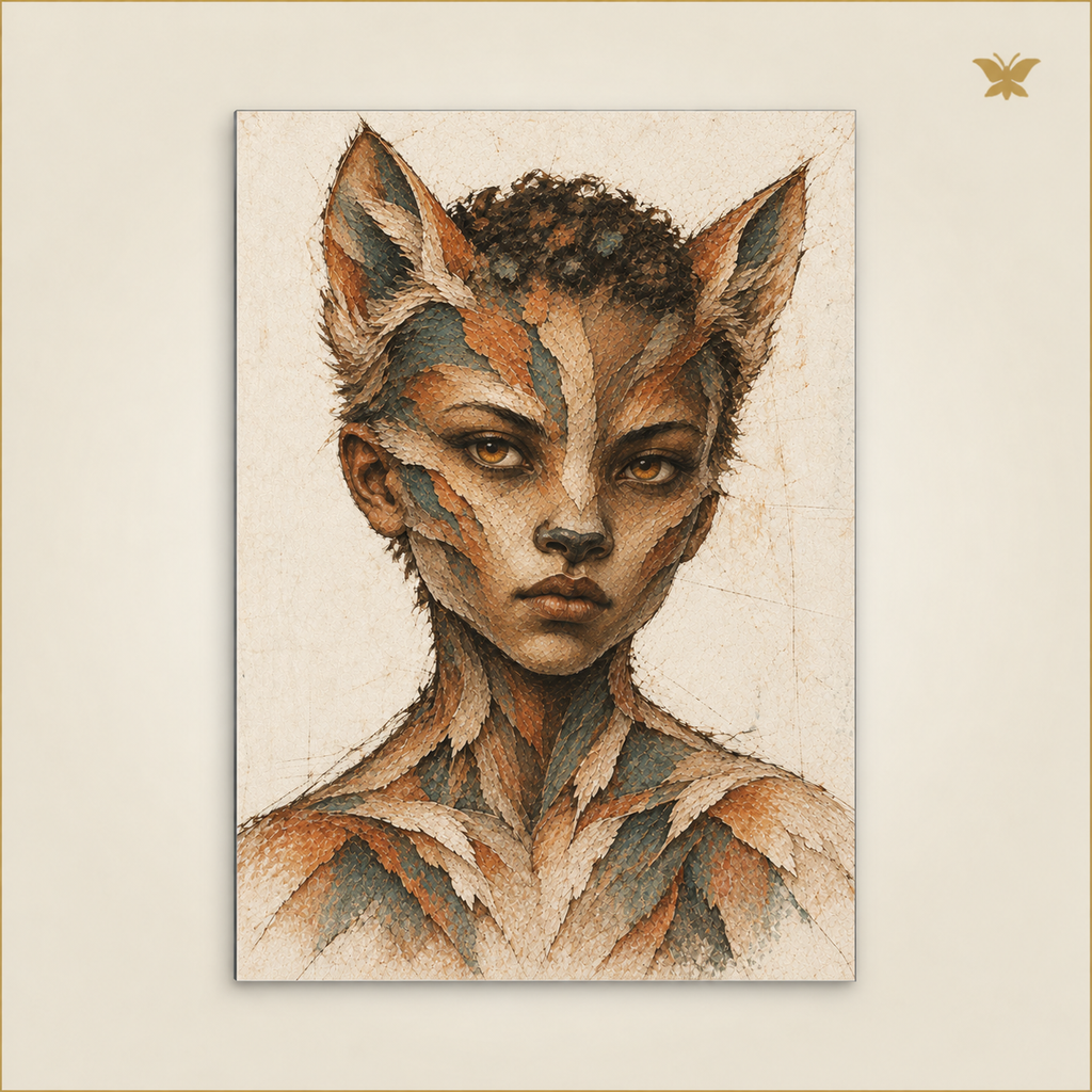 The Child Beneath the Wolf’s Skin — mockup Grand 50 × 70 cm
