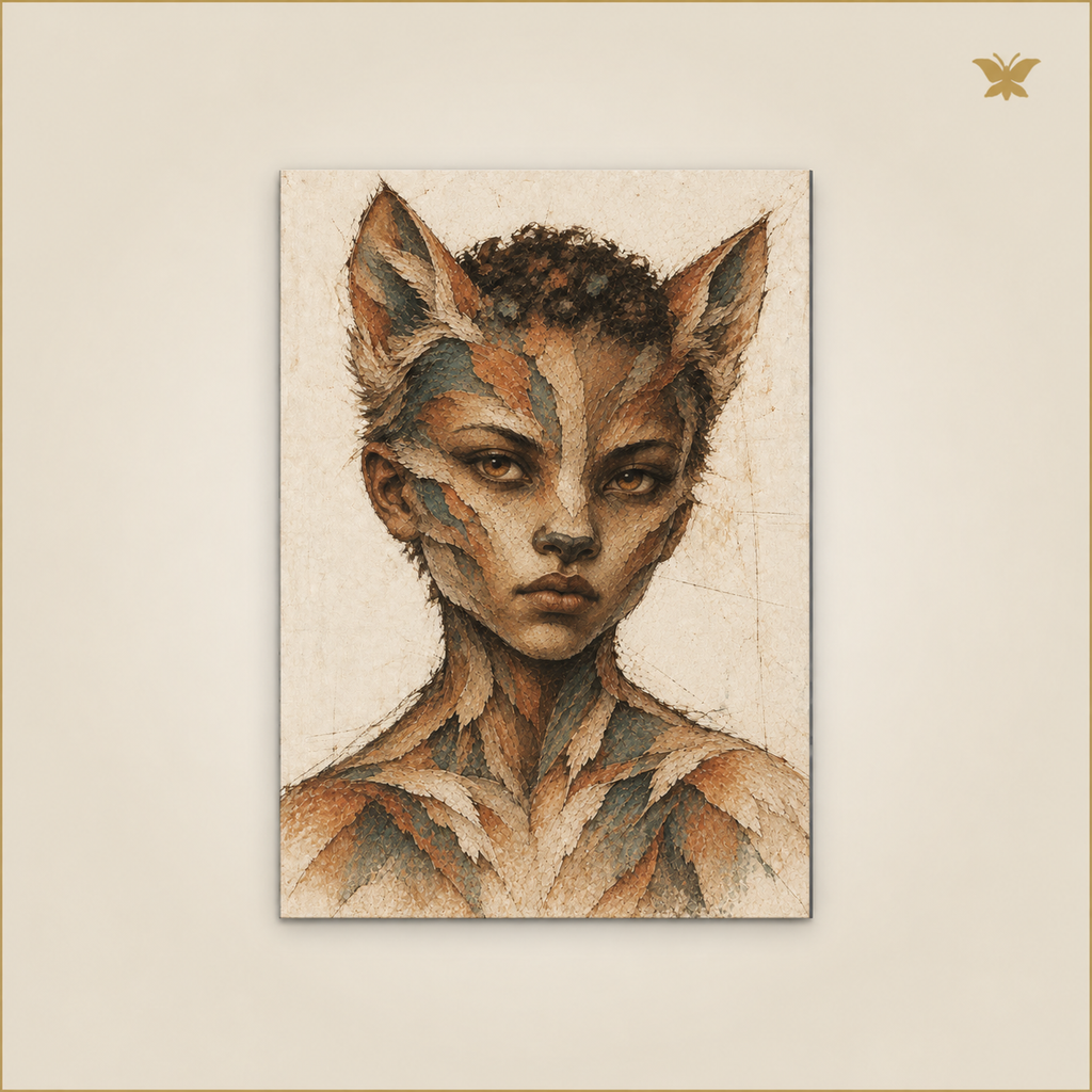 The Child Beneath the Wolf’s Skin — mockup Petit 30 × 40 cm