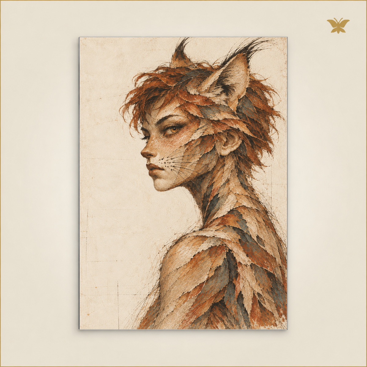 The Girl in the Lynx’s Silence — mockup Grand 50 × 70 cm