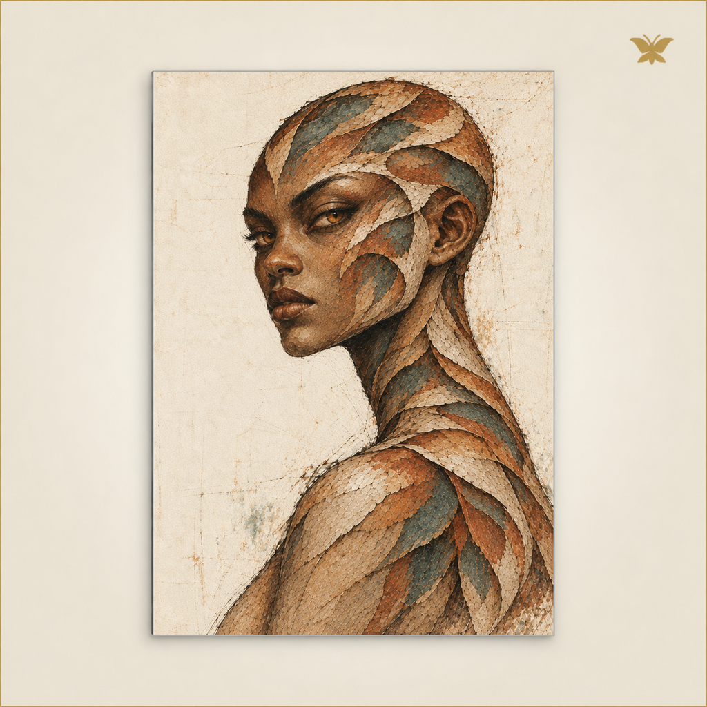 She Who Slept Among the Scales — mockup Grand 50 × 70 cm