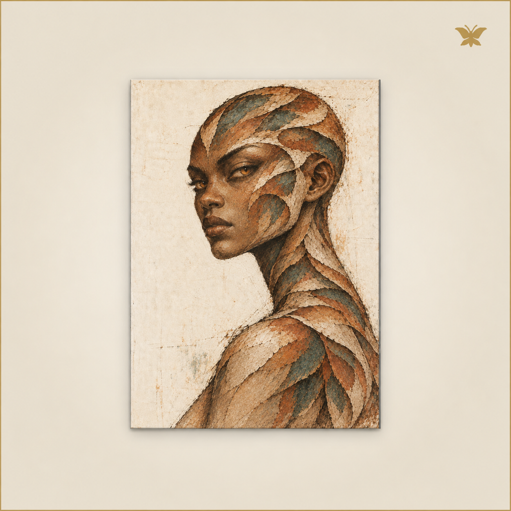 She Who Slept Among the Scales — mockup Petit 30 × 40 cm