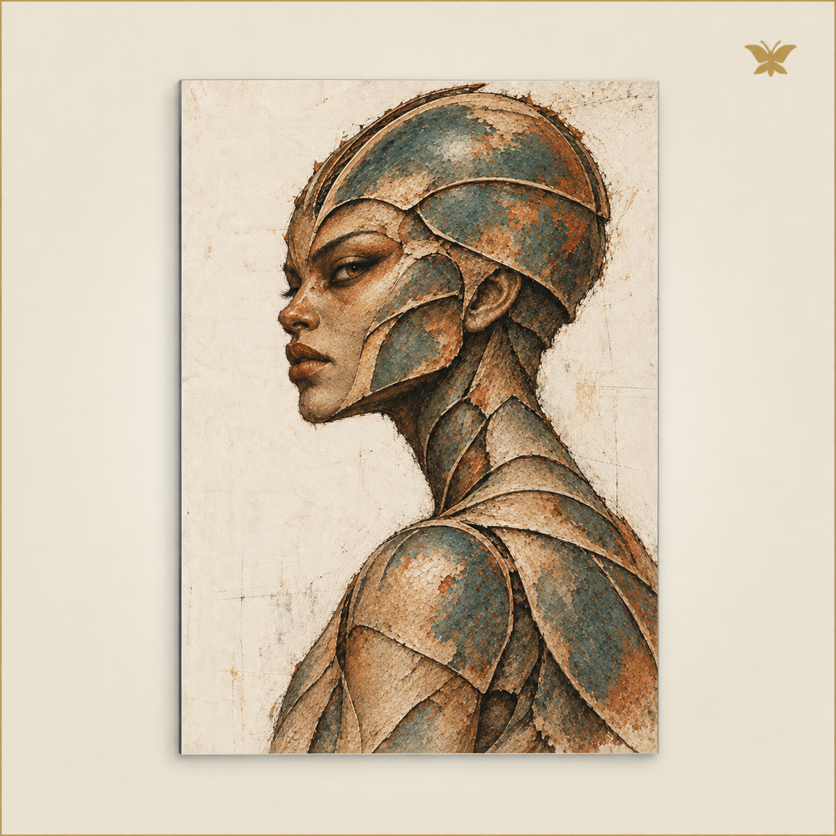 The Bearer of the Blue Armour — mockup Grand 50 × 70 cm