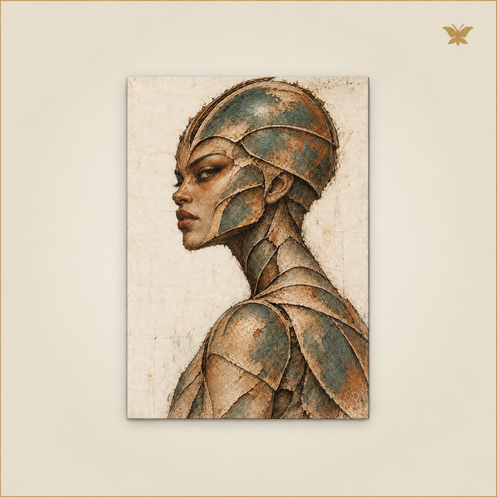 The Bearer of the Blue Armour — mockup Petit 30 × 40 cm