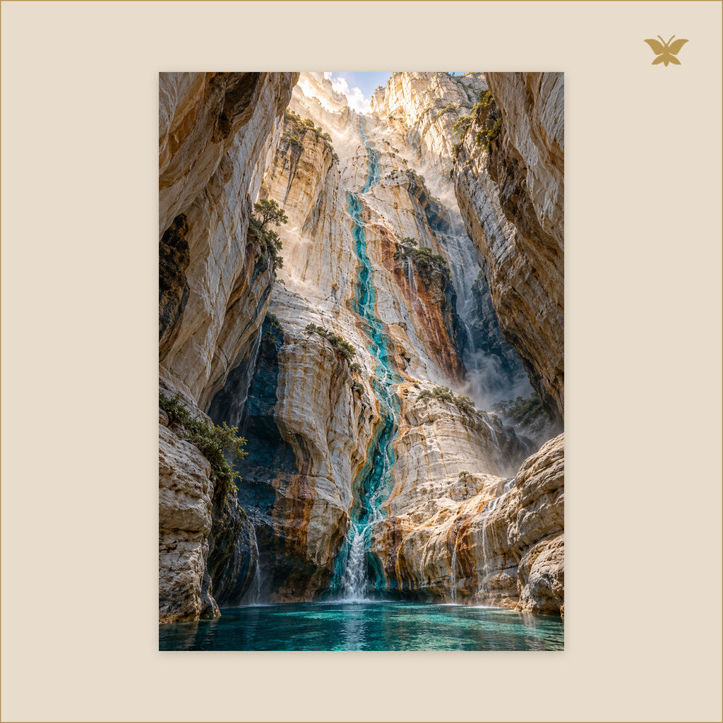 The Turquoise Vein Through Morning — grand format 70 × 100 cm