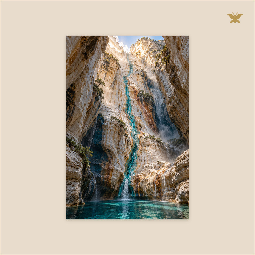 The Turquoise Vein Through Morning — petit format 60 × 90 cm