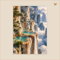 The Hanging Terraces of Coral Stone — grand format 70 × 100 cm