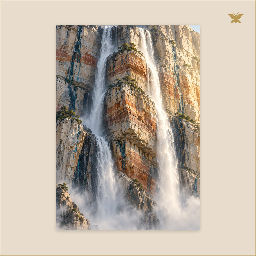 The Ochre Falls of the Eastern Face — grand format 70 × 100 cm