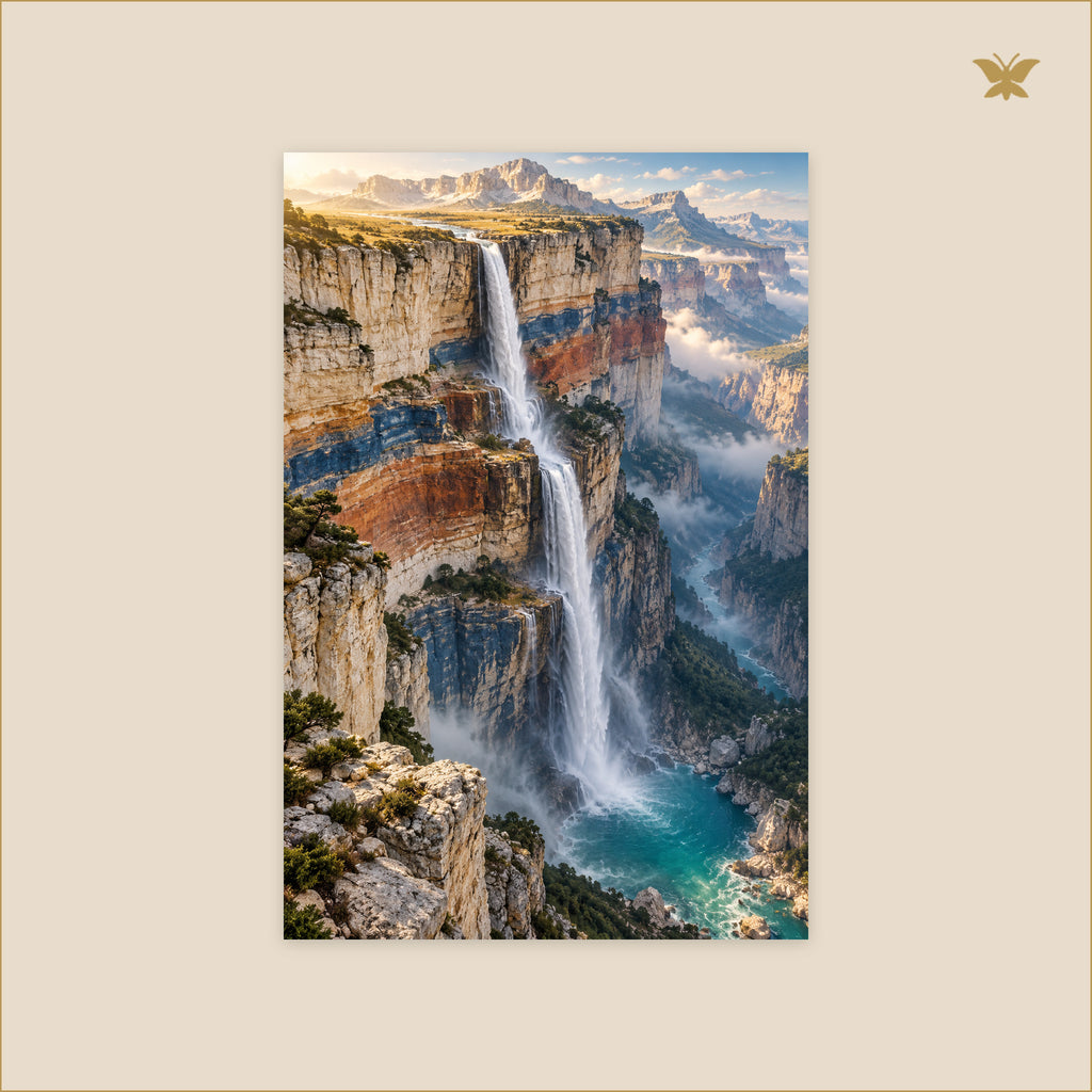 The Last Cascade Before the High Plateau — petit format 60 × 90 cm