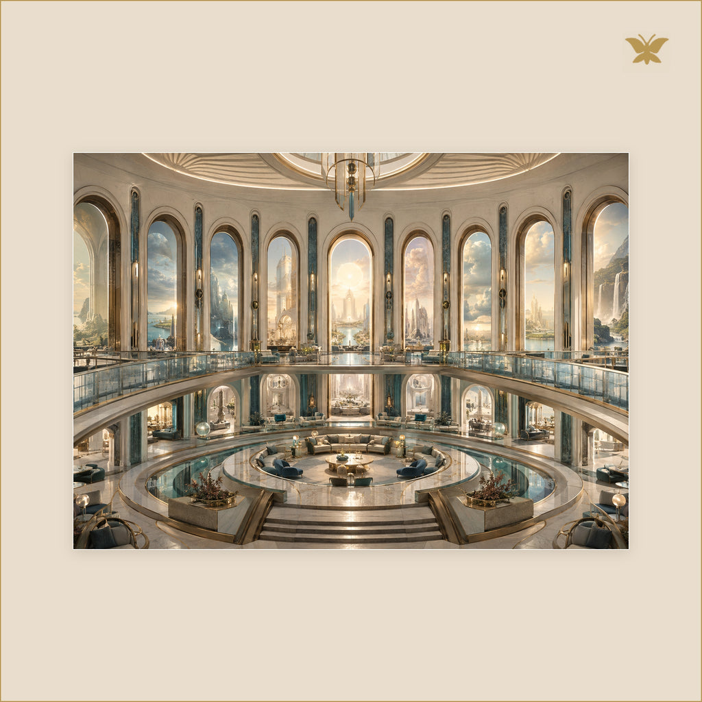 The Parlour Beyond the Ninth Arch — tableau aluminium, mockup grand format