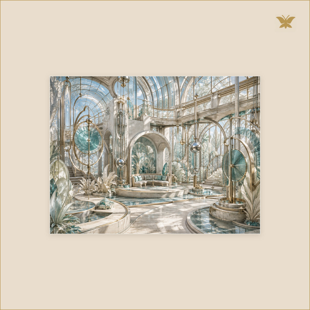 The Conservatory of Quiet Machines — tableau aluminium, mockup petit format