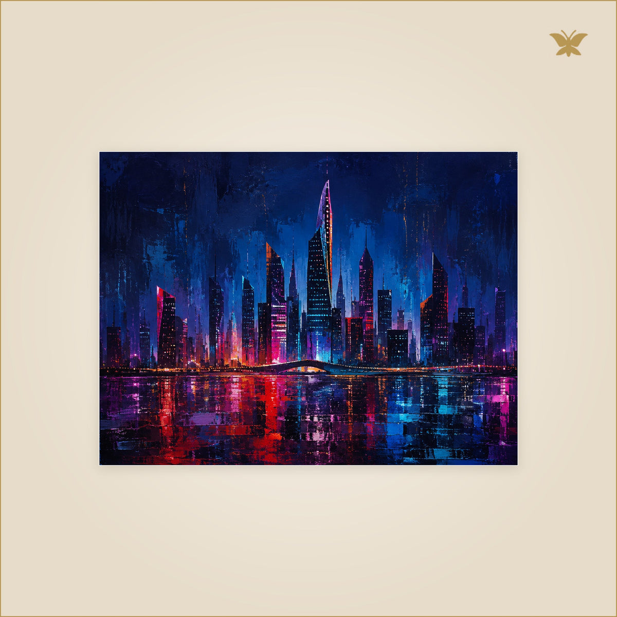 The Skyline That Learned the Rhythm — tableau aluminium, mockup petit format