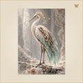 The Ivory Bird of Turquoise Memory — Grand 50 × 70 cm aluminium wall art