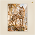 The Wolf of Pale Bark — Grand 50 × 70 cm aluminium wall art