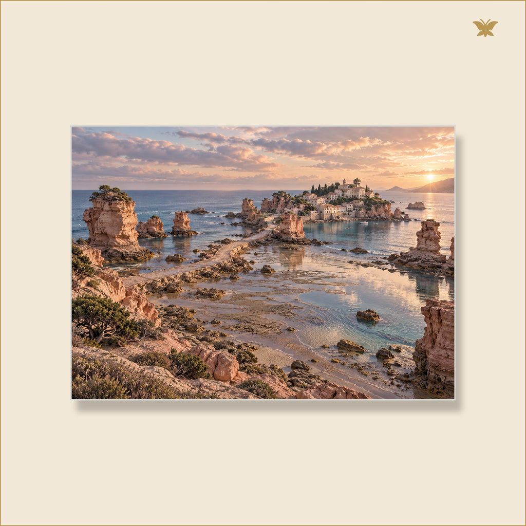 The Rose Causeway to the Tidal Isle — mockup Premium grand 70 × 50 cm
