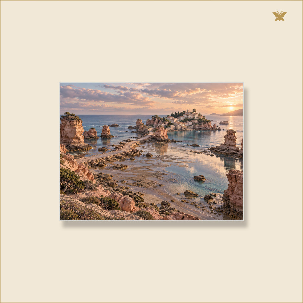 The Rose Causeway to the Tidal Isle — mockup Premium petit 40 × 30 cm