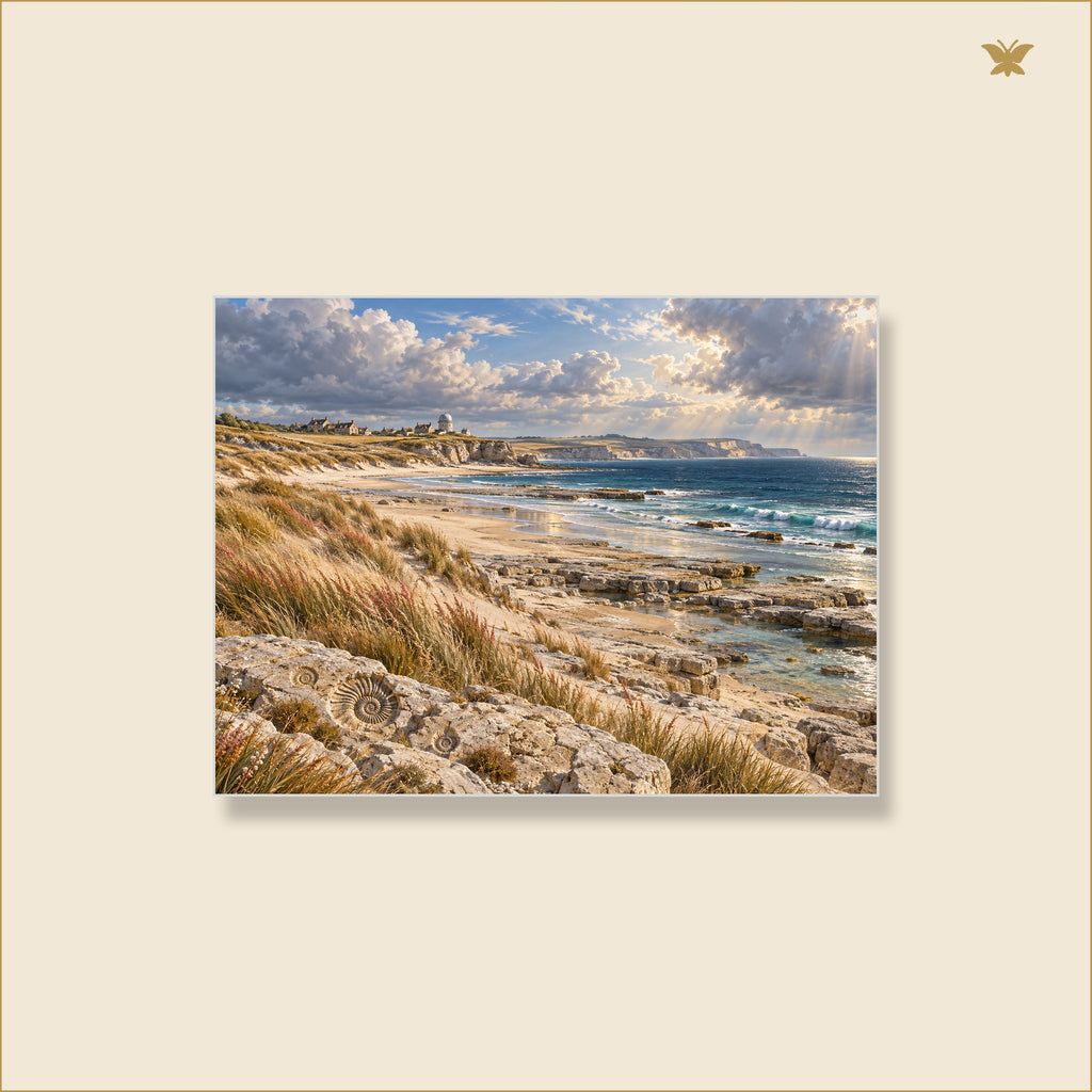 The Observatory Above the Fossil Shore — mockup Premium petit 40 × 30 cm