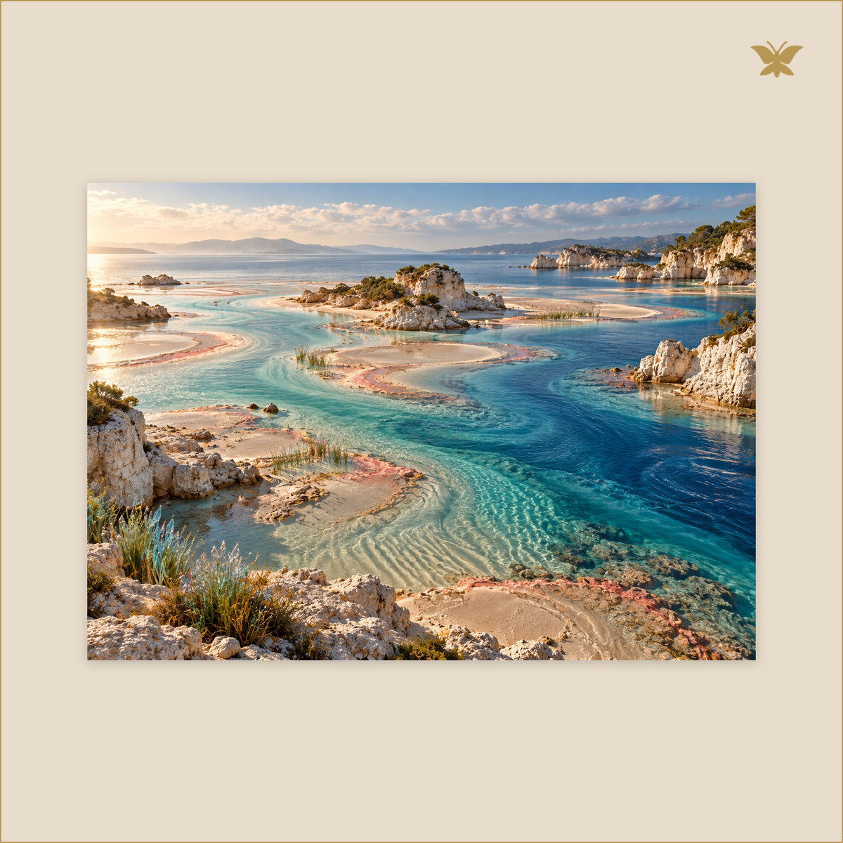 The Jade Confluence at Low Tide — grand format 70 × 50 cm