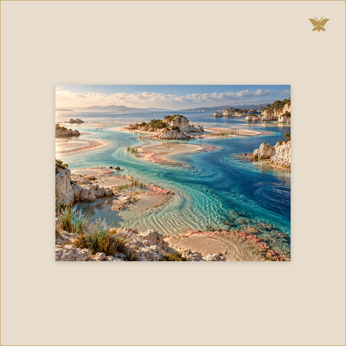 The Jade Confluence at Low Tide — petit format 40 × 30 cm