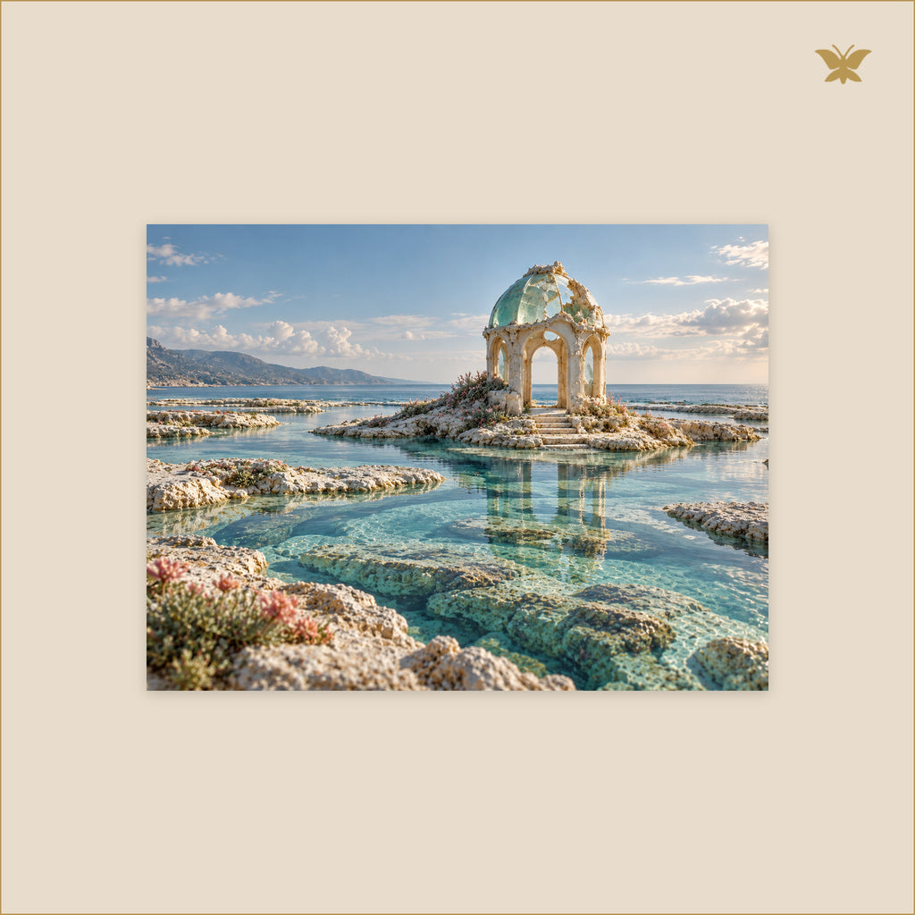 The Eroded Observatory in the Tidal Glass — petit format 40 × 30 cm