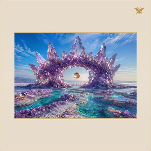The Amethyst Crown Beyond the Turquoise Plain — mockup Premium grand 100 × 70 cm