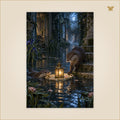 The Otters and the Last Warm Light — grand format 70 × 100 cm