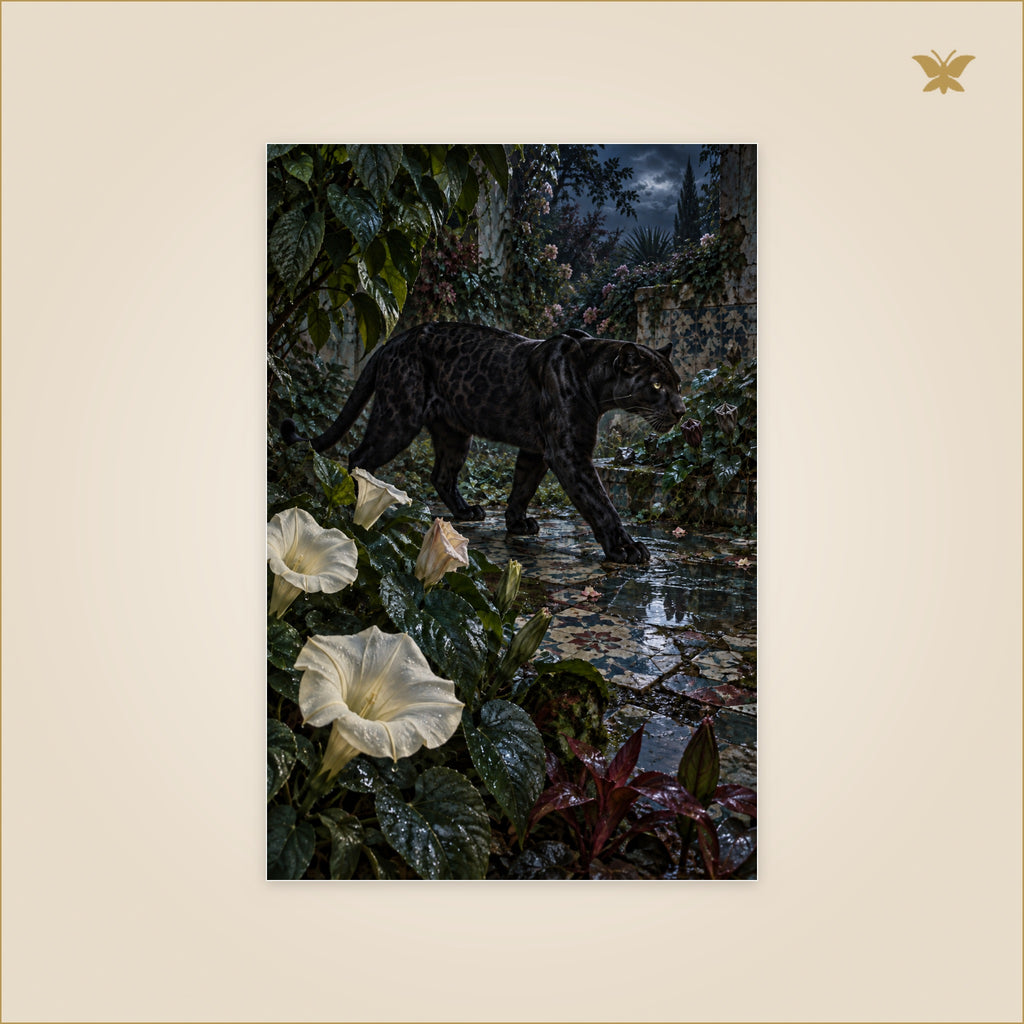 The Panther in the Garden of Closed Eyes — petit format 60 × 90 cm