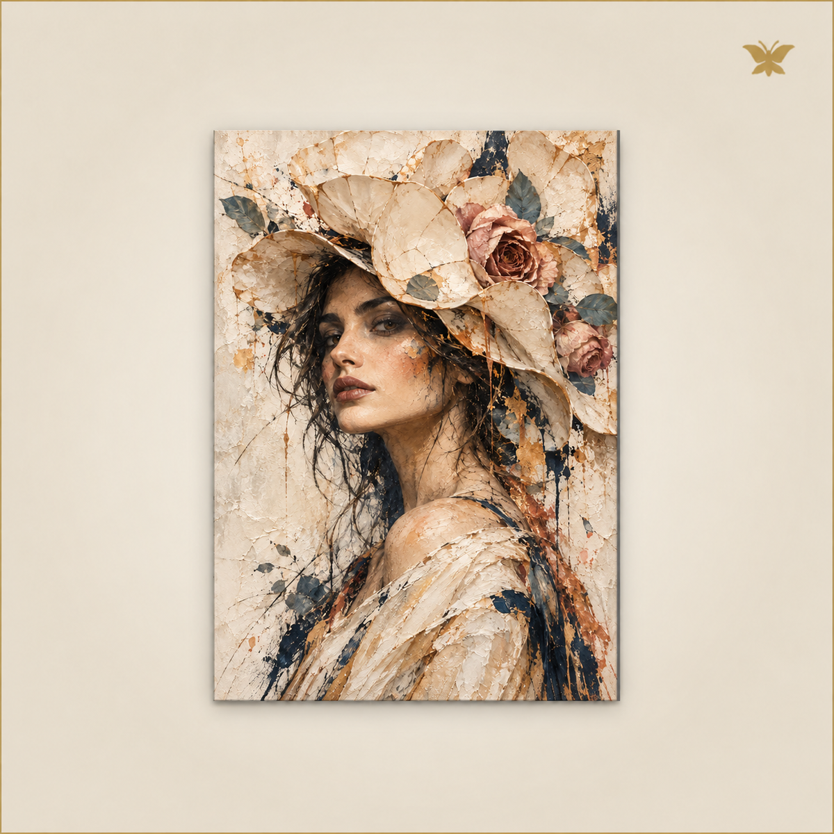 The Woman Beneath the Porcelain Flower — petit format 60 × 90 cm