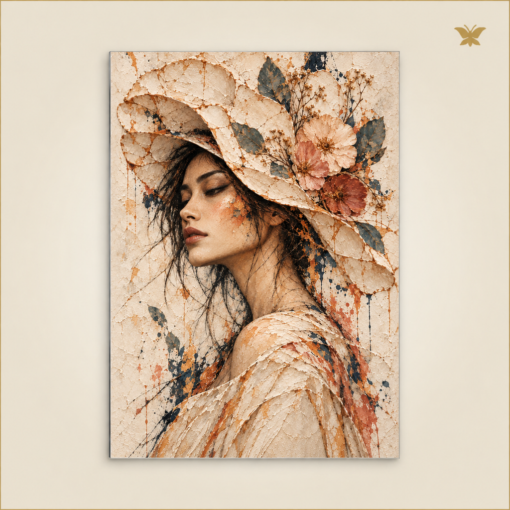 She Who Carried the Silent Garden — grand format 70 × 100 cm