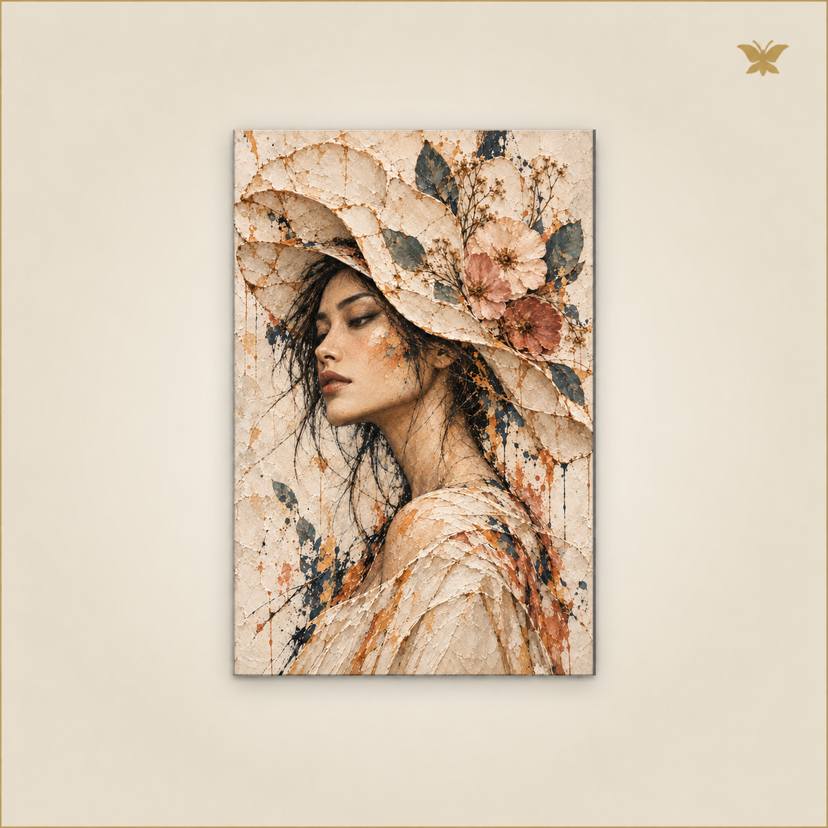 She Who Carried the Silent Garden — petit format 60 × 90 cm